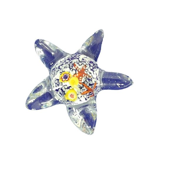 Paperweight Starfish Millefiori Art Glass - Picture 1 of 9